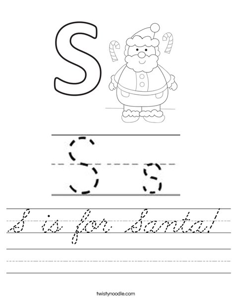 S is for Santa Worksheet
