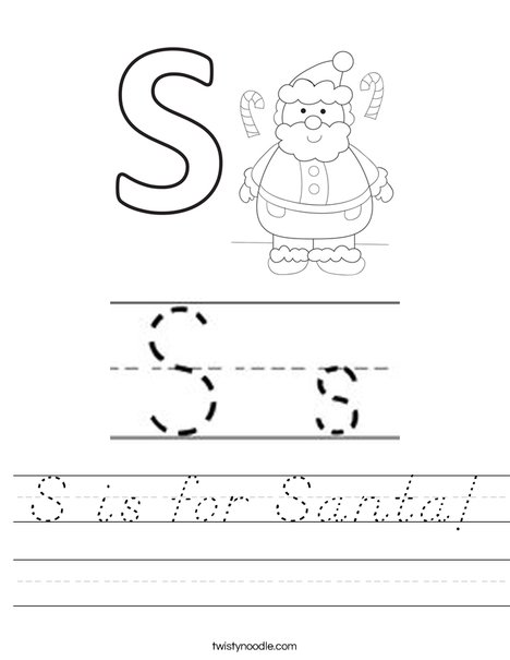 S is for Santa Worksheet