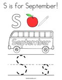 S is for September Coloring Page