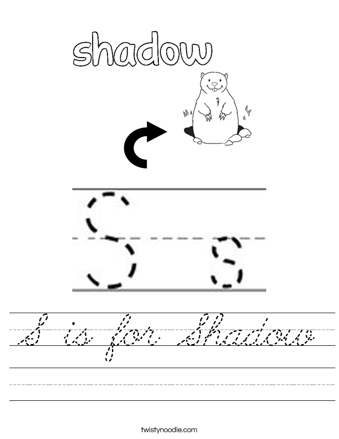 S is for Shadow Worksheet