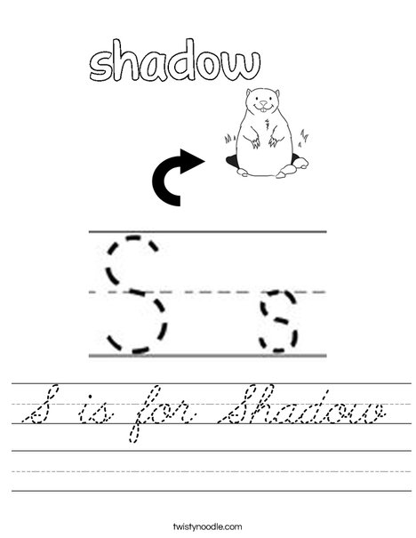 S is for Shadow Worksheet