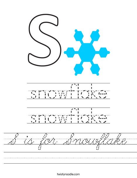 S is for Snowflake Worksheet