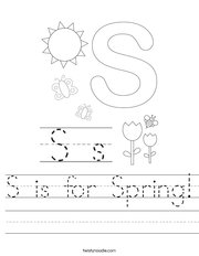 S is for Spring Handwriting Sheet