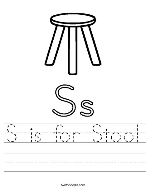 S is for Stool Worksheet