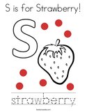 S is for Strawberry Coloring Page