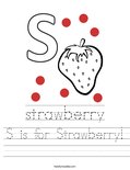 S is for Strawberry! Worksheet