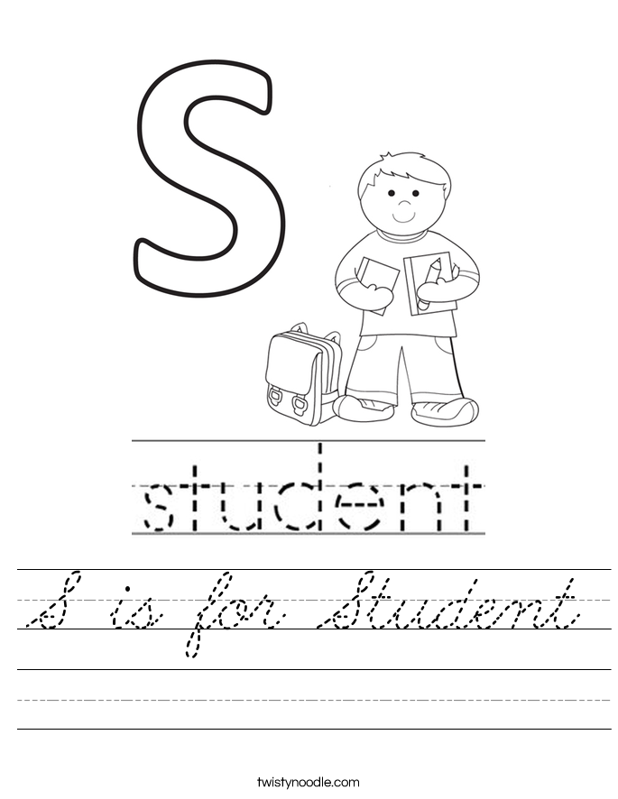 S is for Student Worksheet