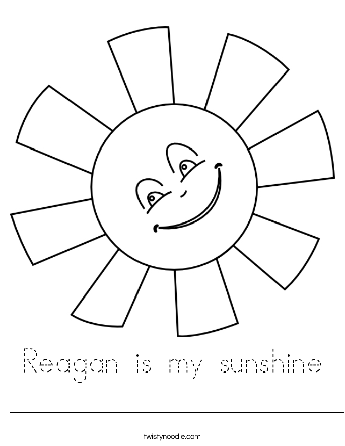 Reagan is my sunshine Worksheet