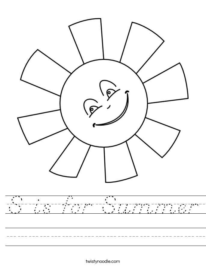 S is for Summer Worksheet