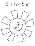 S is for Sun Coloring Page