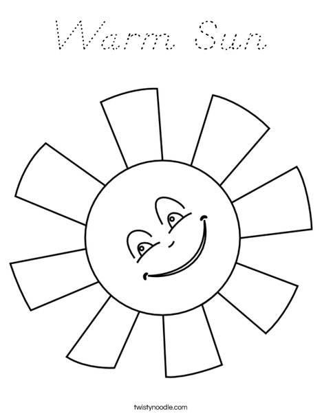 S is for Sun Coloring Page