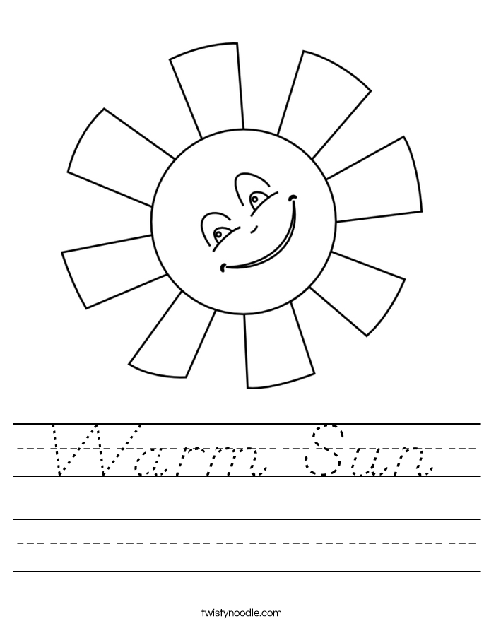Warm Sun Worksheet