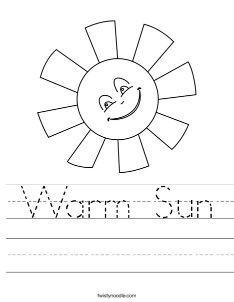 S is for Sun Worksheet