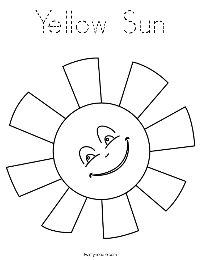 Yellow Sun Coloring Page