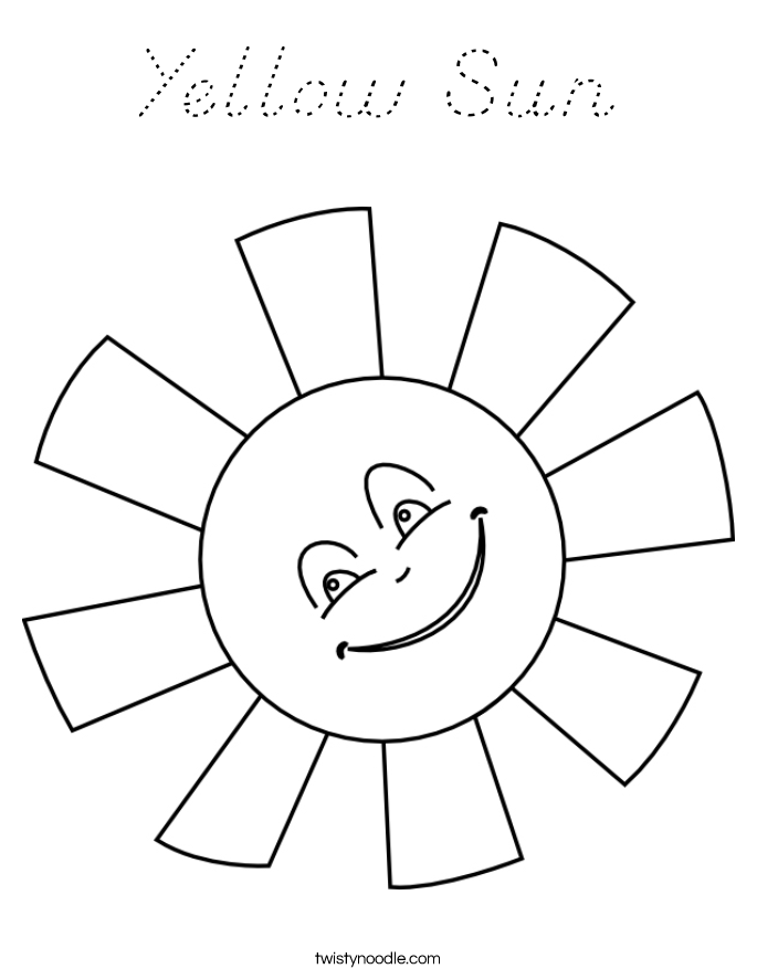 Yellow Sun Coloring Page