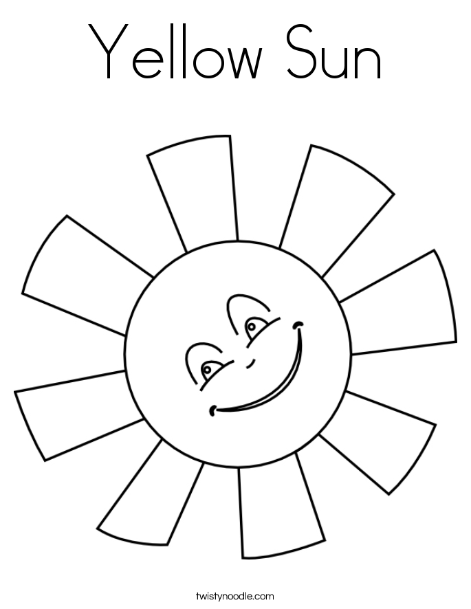 Yellow Sun Coloring Page - Twisty Noodle