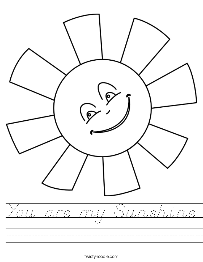 You are my Sunshine Worksheet