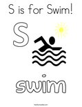 S is for Swim! Coloring Page