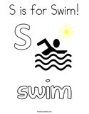 S is for Swim Coloring Page