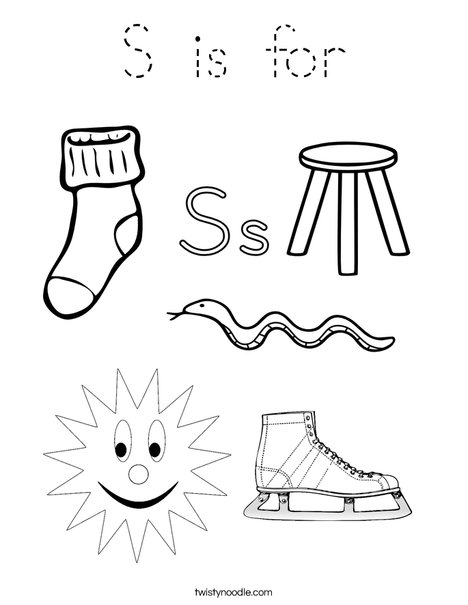 S is for Coloring Page