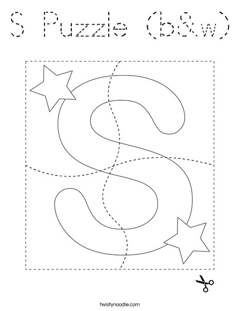 S Puzzle (b&w) Coloring Page