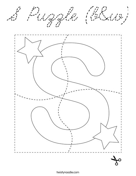S Puzzle (b&w) Coloring Page