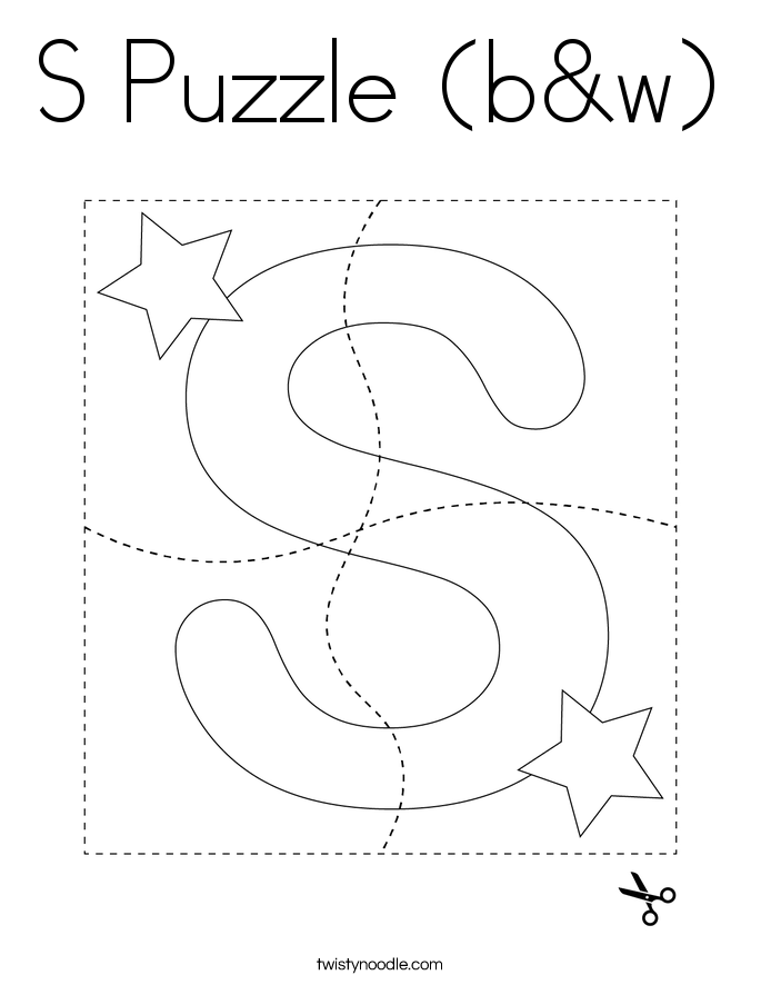 S Puzzle (b&w) Coloring Page