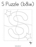 S Puzzle (b&w) Coloring Page