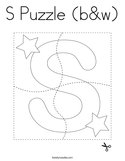 S Puzzle (b&w) Coloring Page