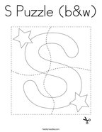 S Puzzle (b&w) Coloring Page