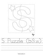 S Puzzle (b&w) Handwriting Sheet