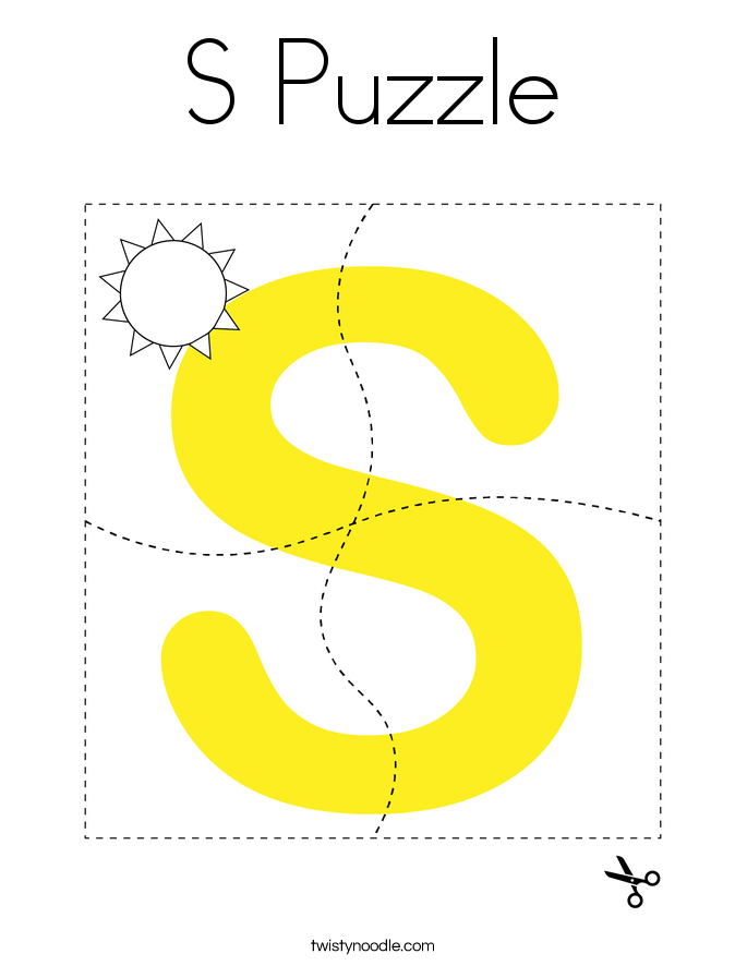 S Puzzle Coloring Page