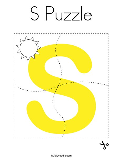 S Puzzle Coloring Page