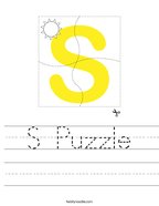 S Puzzle Handwriting Sheet