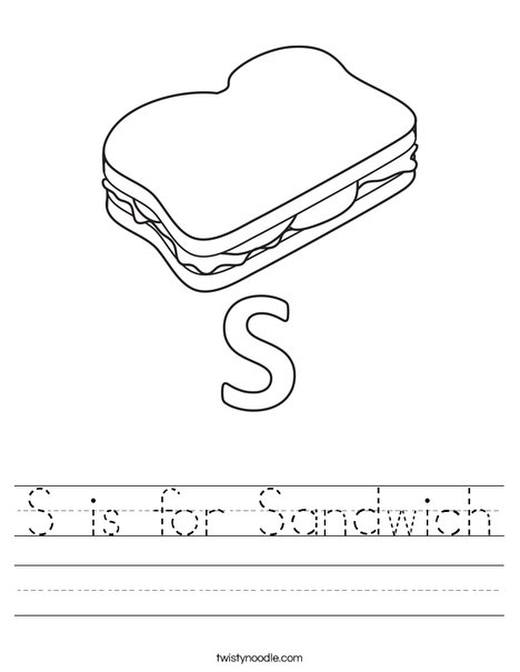 S Sandwich Worksheet