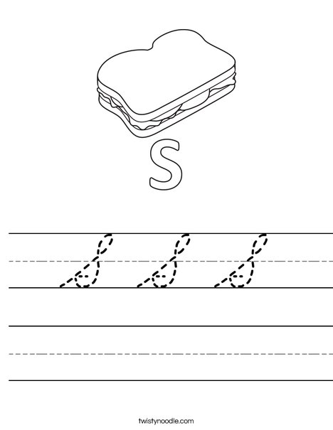 S Sandwich Worksheet