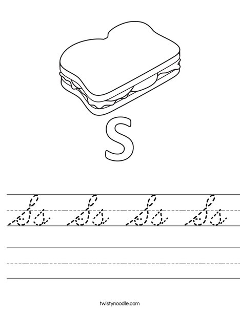 S Sandwich Worksheet