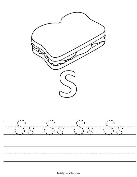 S Sandwich Worksheet