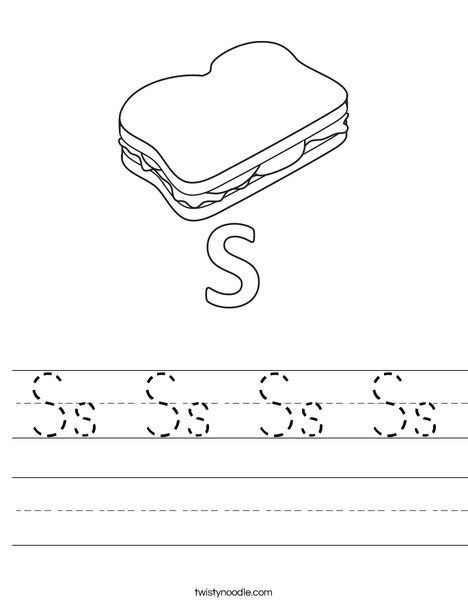 S Sandwich Worksheet