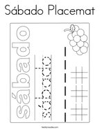 Sábado Placemat Coloring Page
