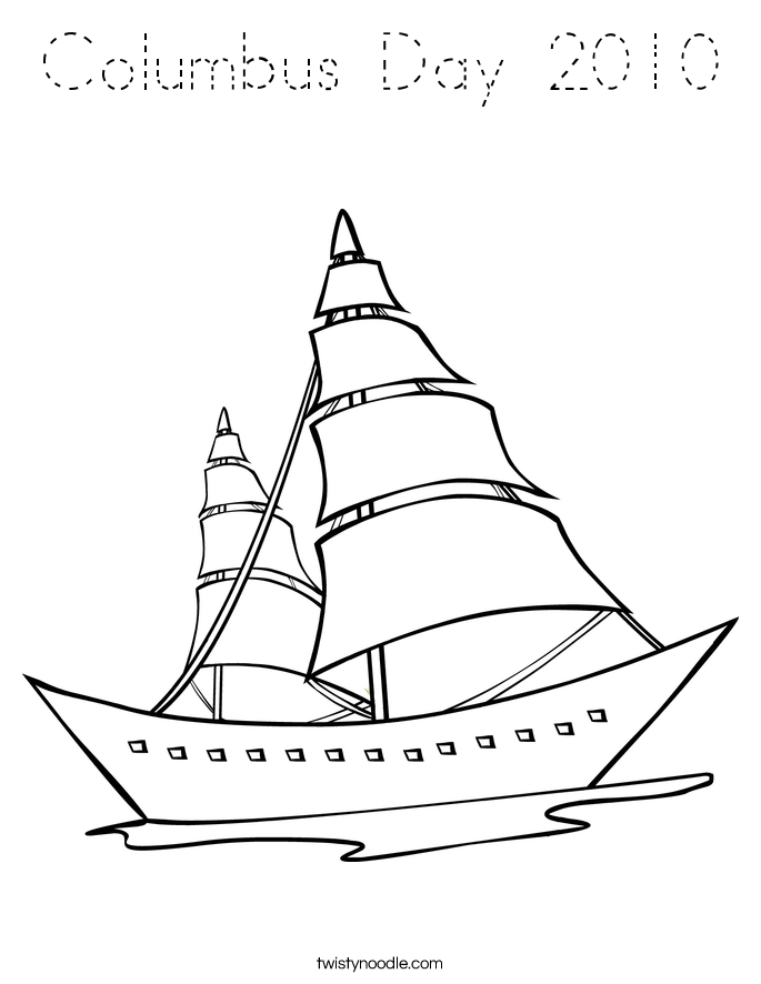 Columbus Day 2010 Coloring Page