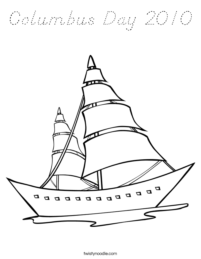 Columbus Day 2010 Coloring Page