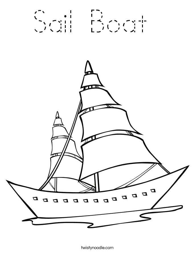 Sail Boat  Coloring Page