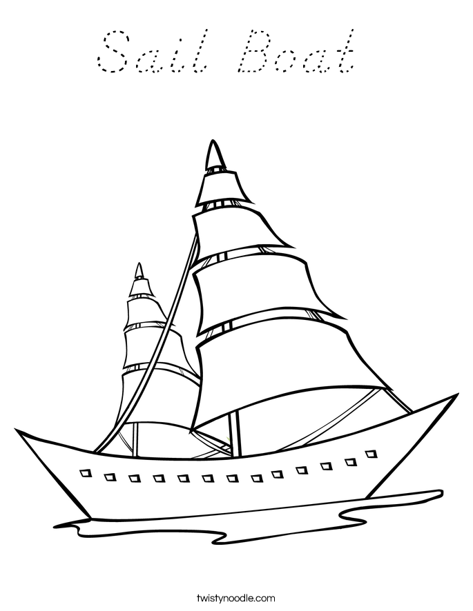 Sail Boat  Coloring Page