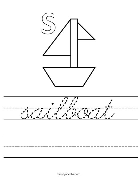 S is for Sailboat Worksheet