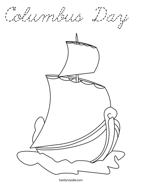 S is for Ship Coloring Page