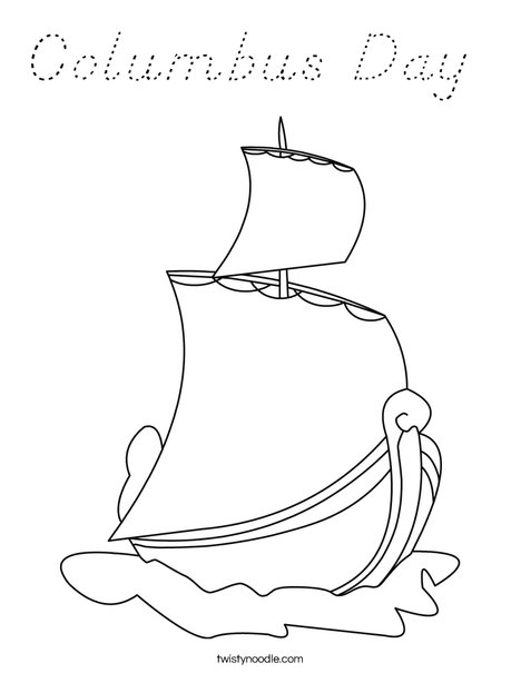 S is for Ship Coloring Page