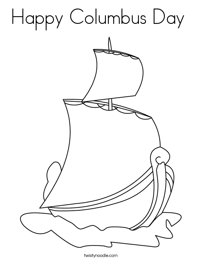 Happy Columbus Day  Coloring Page