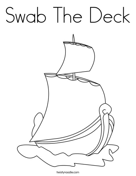 S is for Ship Coloring Page
