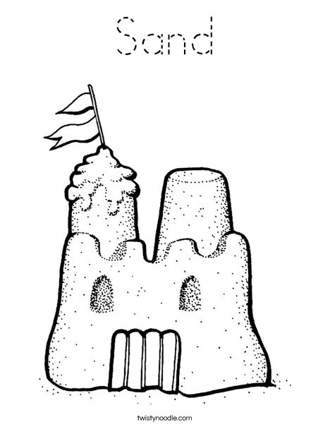 Sand Coloring Page - Tracing - Twisty Noodle